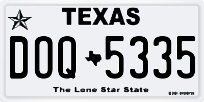 TX license plate DOQ5335