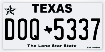 TX license plate DOQ5337