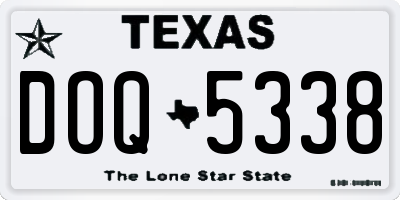 TX license plate DOQ5338