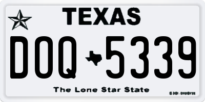 TX license plate DOQ5339