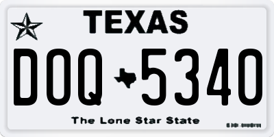 TX license plate DOQ5340
