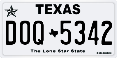 TX license plate DOQ5342