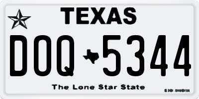 TX license plate DOQ5344