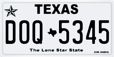 TX license plate DOQ5345
