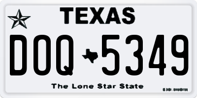 TX license plate DOQ5349
