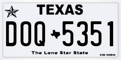 TX license plate DOQ5351