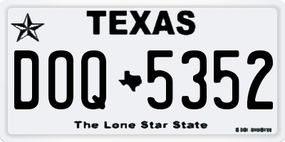 TX license plate DOQ5352