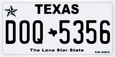 TX license plate DOQ5356