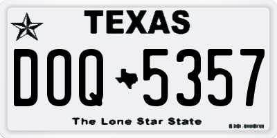 TX license plate DOQ5357