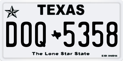 TX license plate DOQ5358