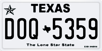 TX license plate DOQ5359