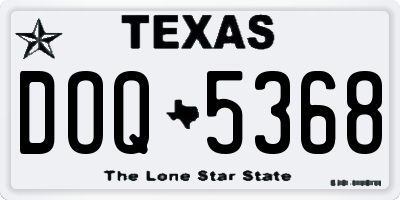 TX license plate DOQ5368