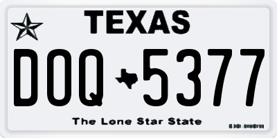 TX license plate DOQ5377