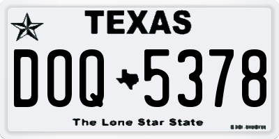 TX license plate DOQ5378