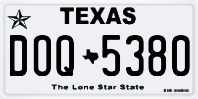 TX license plate DOQ5380