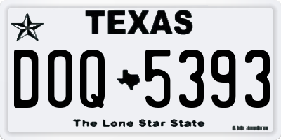 TX license plate DOQ5393