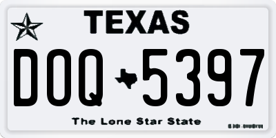TX license plate DOQ5397