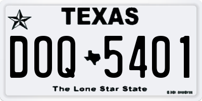 TX license plate DOQ5401