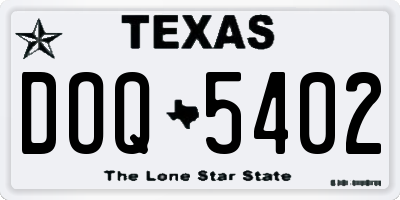 TX license plate DOQ5402
