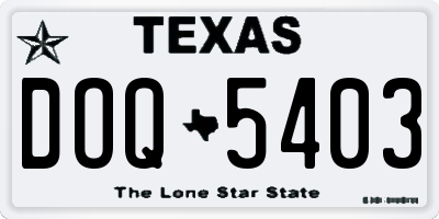 TX license plate DOQ5403