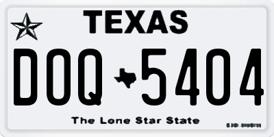 TX license plate DOQ5404