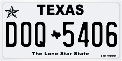 TX license plate DOQ5406
