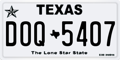 TX license plate DOQ5407