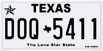 TX license plate DOQ5411