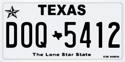 TX license plate DOQ5412