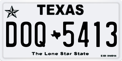 TX license plate DOQ5413