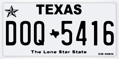 TX license plate DOQ5416
