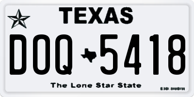 TX license plate DOQ5418