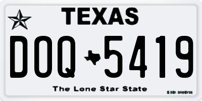 TX license plate DOQ5419