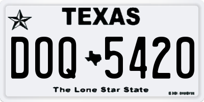TX license plate DOQ5420