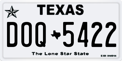 TX license plate DOQ5422
