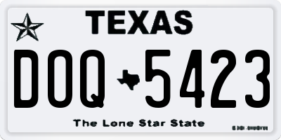 TX license plate DOQ5423