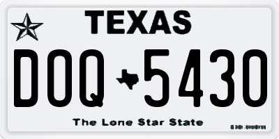 TX license plate DOQ5430