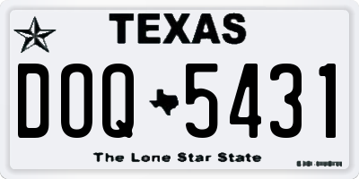 TX license plate DOQ5431