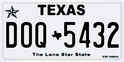 TX license plate DOQ5432