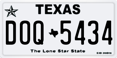TX license plate DOQ5434