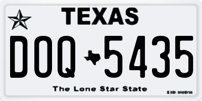 TX license plate DOQ5435