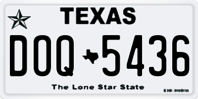 TX license plate DOQ5436