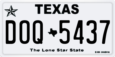 TX license plate DOQ5437