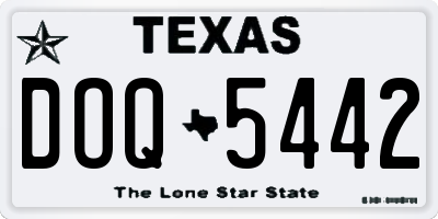 TX license plate DOQ5442