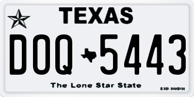 TX license plate DOQ5443