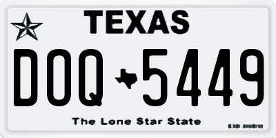 TX license plate DOQ5449