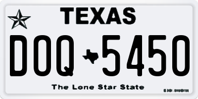 TX license plate DOQ5450