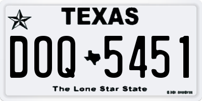 TX license plate DOQ5451