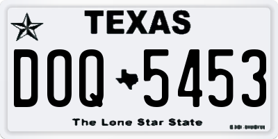 TX license plate DOQ5453