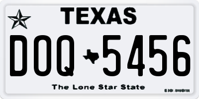 TX license plate DOQ5456